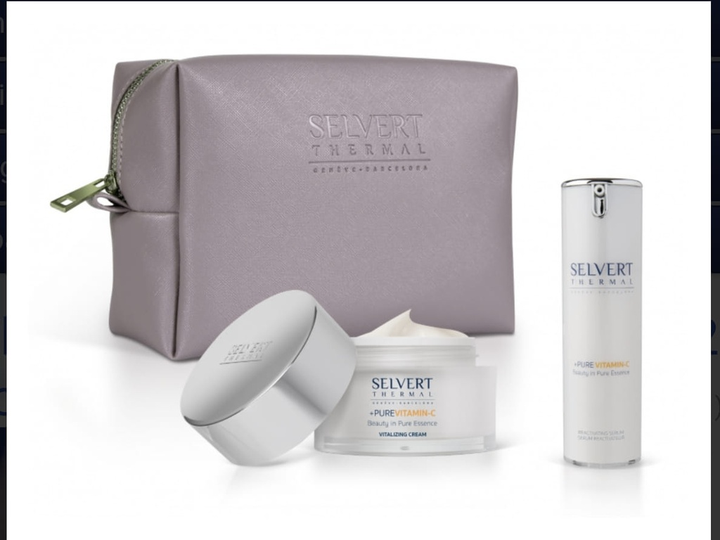 +PURE VITAMIN C DUO BEAUTY BAG / + حقيبة تجميل بيور فيتامين سي ديو