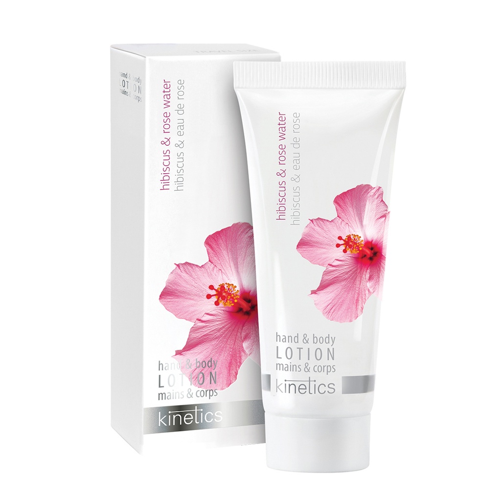 Kinetics Hand&Body Lotion Hibiscus&Rose Water 75 ml / لوشن للجسم واليدين من كينيتيكس بالكركديه وماء الورد 75 مل